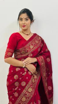 Japani Silk Skin Print Sharee with Blouse Piece