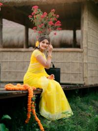 Half Silk Lace Work Saree