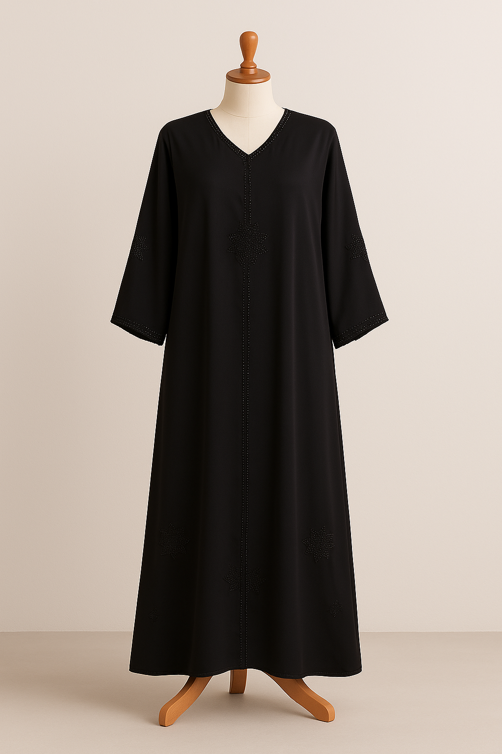 Black Burka with Subtle Beadwork