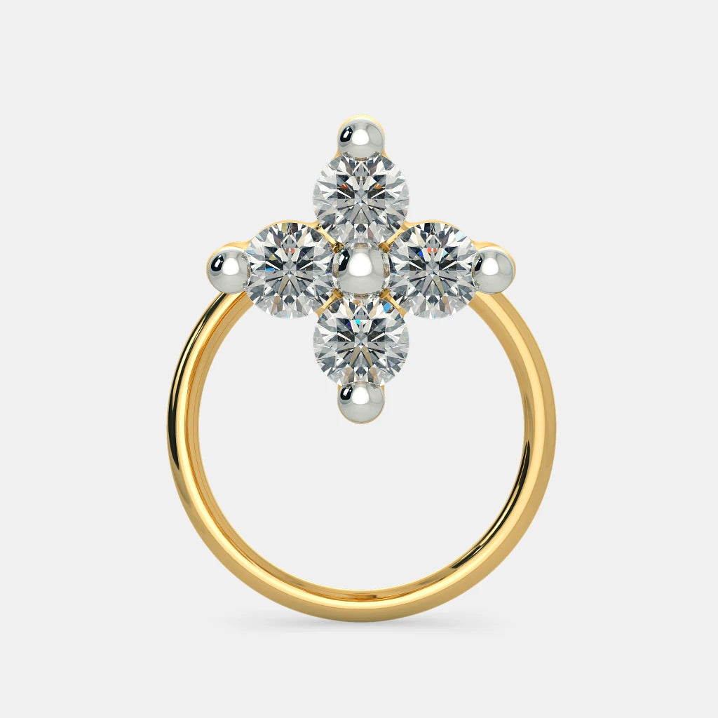 Diamond Cut Four Stone Stylist Nose Pin