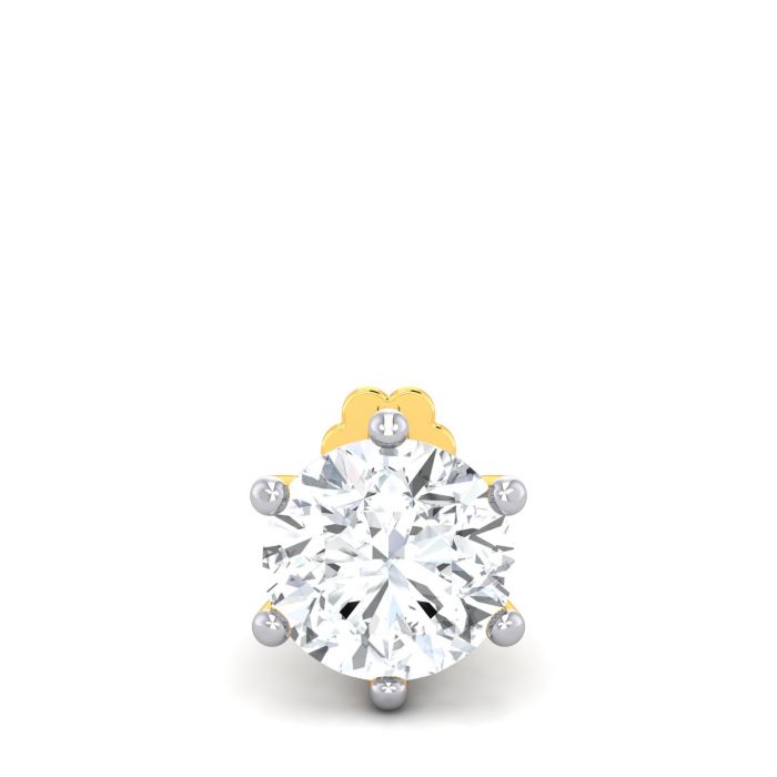Diamond Cut One Stone Nose Pin -12cn