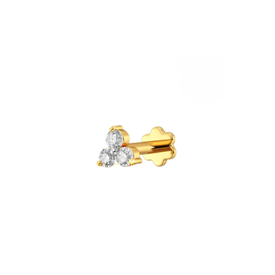 Diamond Cut Seven &Three Stone Nose Pin