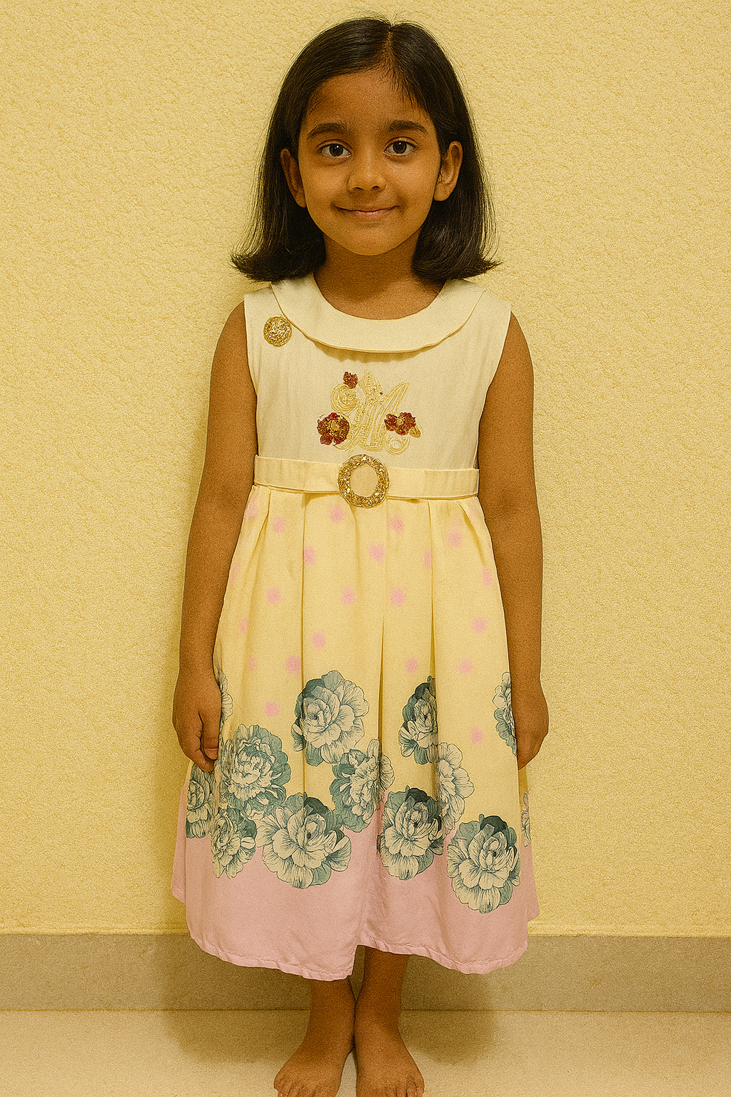 ইয়েলো ফ্লোরাল কিডস ফ্রক