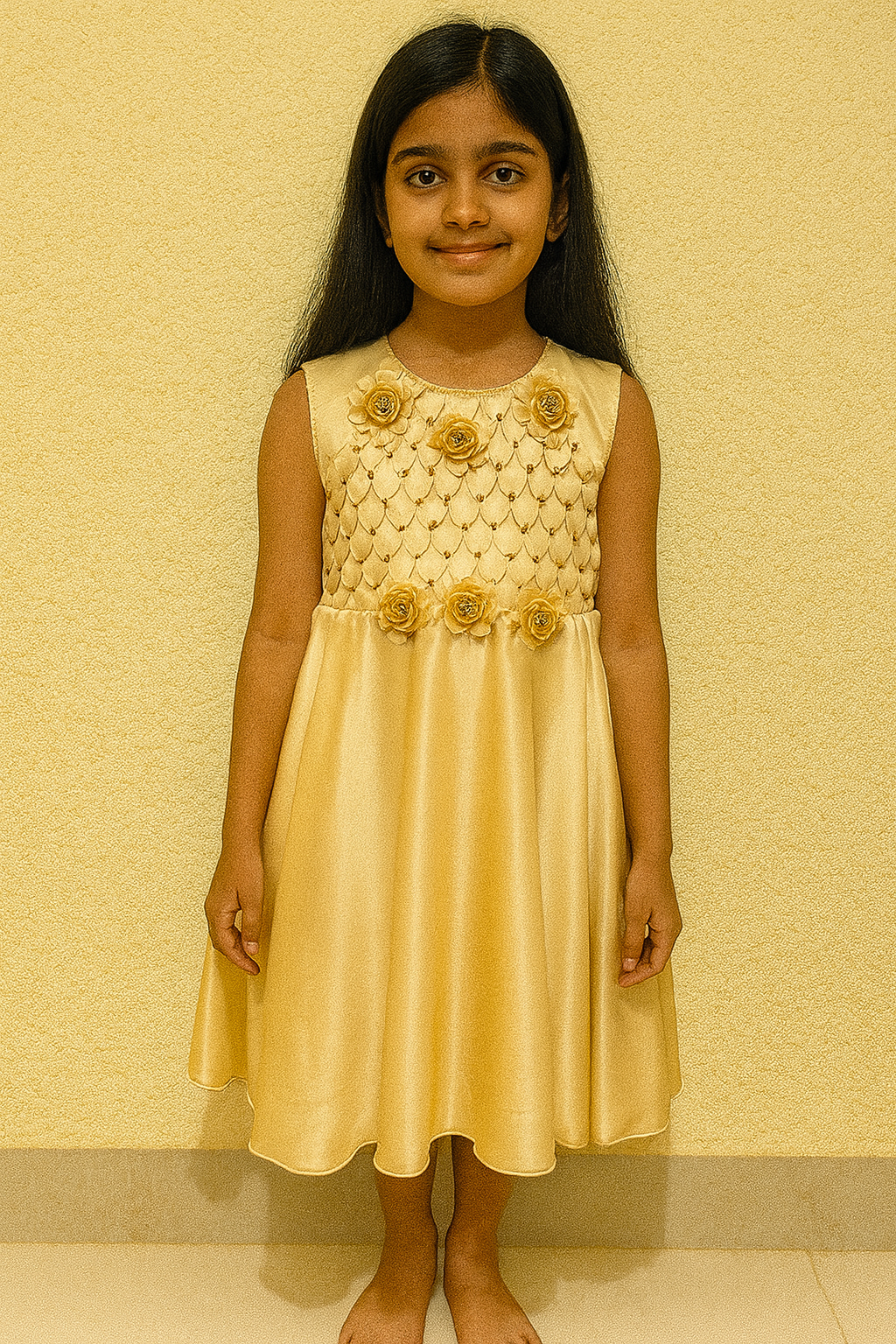 গোল্ডেন রোজ প্রিন্সেস কিডস ফ্রক