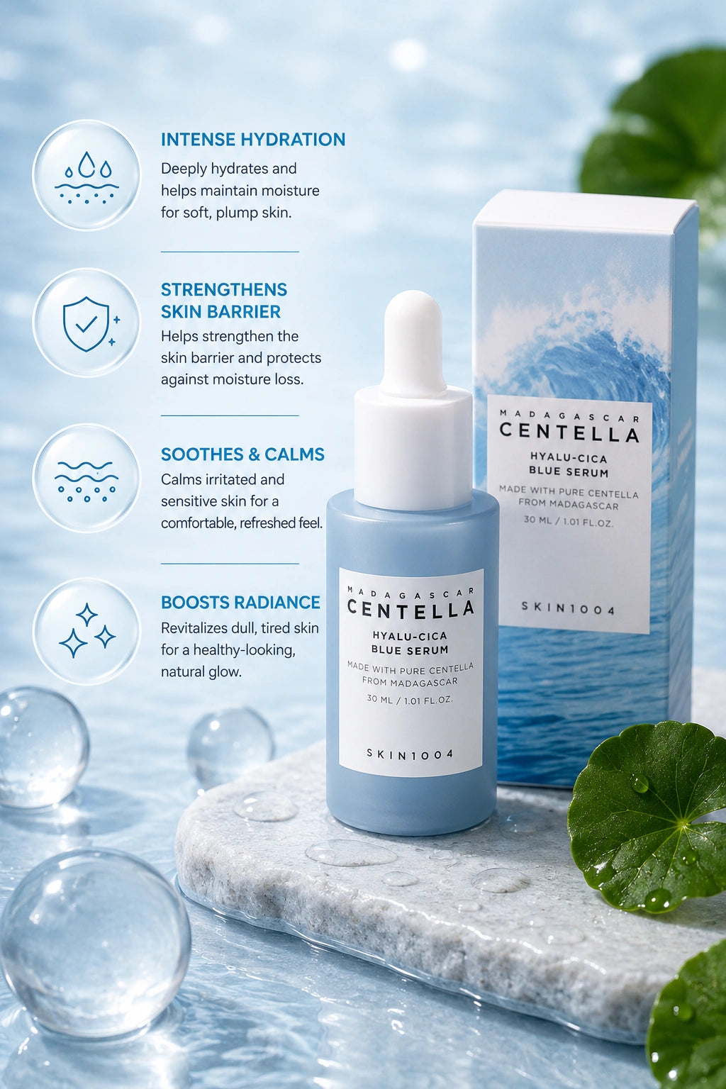SKIN1004 Madagascar Centella Hyalu-Cica Blue Serum 30 ml
