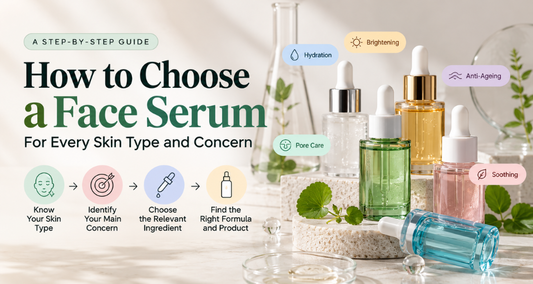How to choose a face serum by skin type, skin concern, active ingredient and formula, with serum options for hydration, brightening, pore care and soothing.