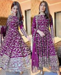 Semi Stich Anarkoli Gown