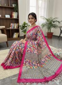 Chanderi silk sharee with blause pcs