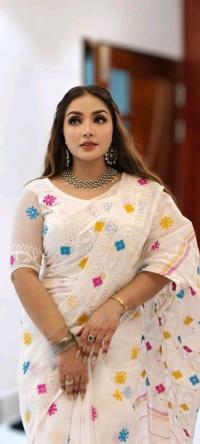 Half Silk Jamdani Print Saree