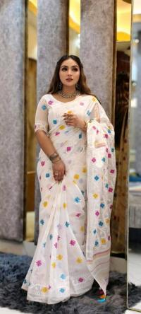 Half Silk Jamdani Print Saree