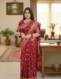 Japani Silk Skin Print Sharee with Blouse Piece