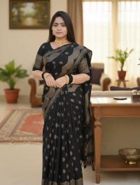 Japani Silk Skin Print Sharee with Blouse Piece