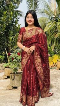 Japani Silk Skin Print Sharee with Blouse Piece