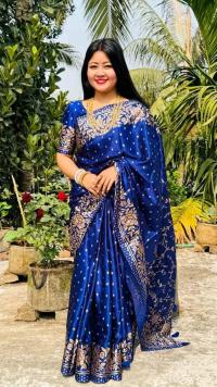 Japani Silk Skin Print Sharee with Blouse Piece