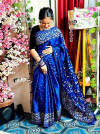 Japani Silk Skin Print Sharee with Blouse Piece