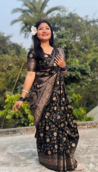 Japani Silk Skin Print Sharee with Blouse Piece