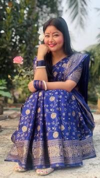 Japani Silk Skin Print Sharee with Blouse Piece