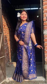 Japani Silk Skin Print Sharee with Blouse Piece