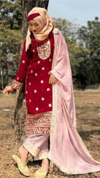 Ruby Grace Embroidered Georgette Three Piece