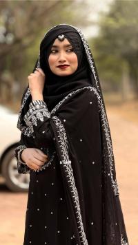 Noir Elegance Sequence Embroidered Georgette Three Piece