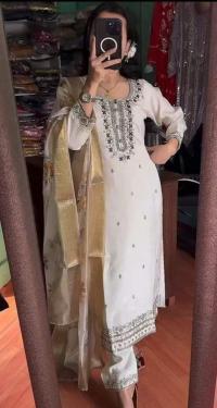Elegant Embroidered Three Piece