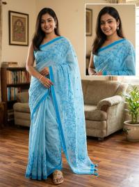 Embroidery Premium Half Silk Sharee