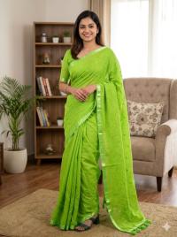 Embroidery Premium Half Silk Sharee