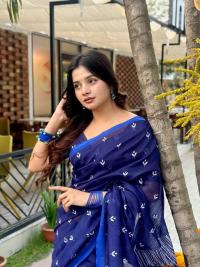 Chanderi silk sharee with blause pcs