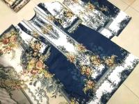 Navy Floral Ethnic Three Piece