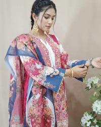 Pink Floral Printed Three Piece Set
