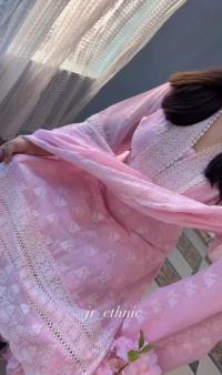 Blush Pink Embroidered Three Piece