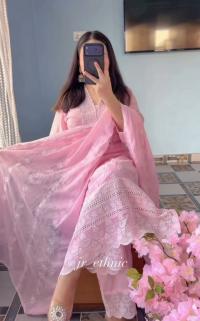 Blush Pink Embroidered Three Piece