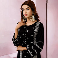 Black Cherry Georgette Kurti Women
