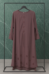 Mauve Burka with Intricate Floral Embroidery