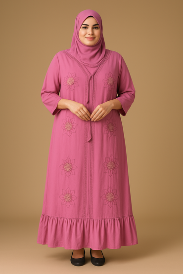 Elegant pink silk burqa