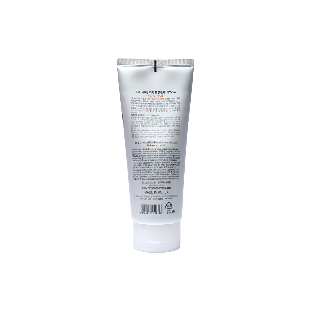 Dabo Natural Rich Foam Cleanser Avocado 180 ml