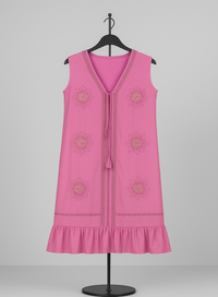 Elegant pink silk burqa
