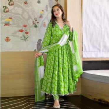 Exclusive Designed Gown – Long Kurti for Girls – Stylish Women Salwar Kameez for Women (3 Piece) – Explore the Beauty of this Exclusive Designed Gown