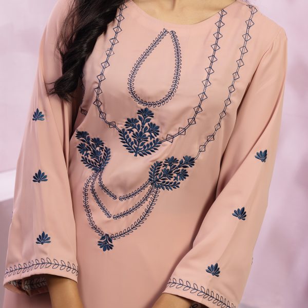 Baby Pink Cherry Georgette Kurti Women