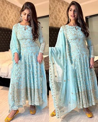 Semi Stich Anarkoli Gown
