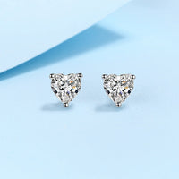 925 Silver Plate Mossanaite Diamond Cut Love Earrings