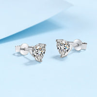 925 Silver Plate Mossanaite Diamond Cut Love Earrings