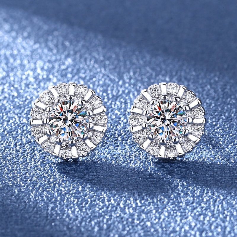 925 sterling Silver Plated New Style Diamond Cut Earrings