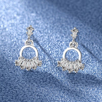 Diamond Cut 925 Sliver Plated Tremella Sweet And Fashionable Earrings