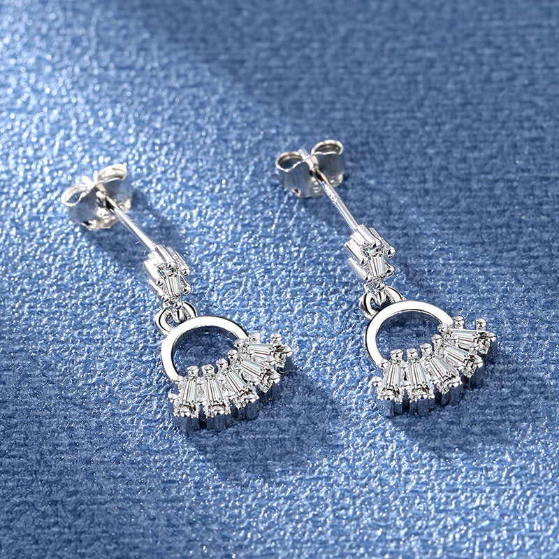 Diamond Cut 925 Sliver Plated Tremella Sweet And Fashionable Earrings