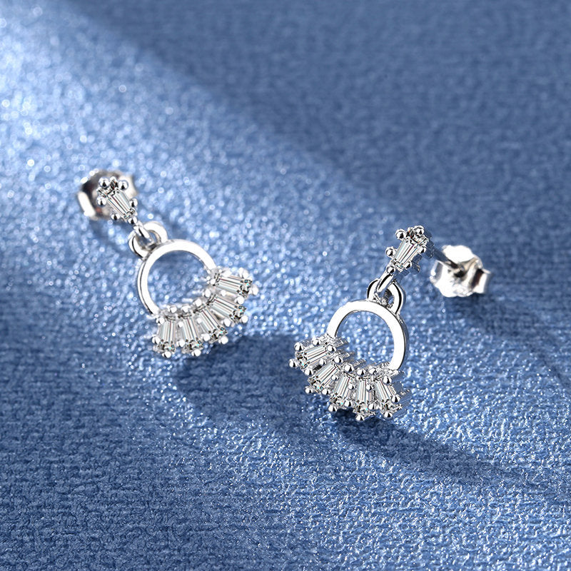 Diamond Cut 925 Sliver Plated Tremella Sweet And Fashionable Earrings