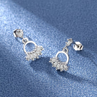Diamond Cut 925 Sliver Plated Tremella Sweet And Fashionable Earrings