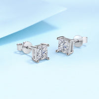 Diamond Cut Square Four Lock Earrings