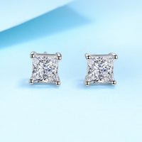 Diamond Cut Square Four Lock Earrings