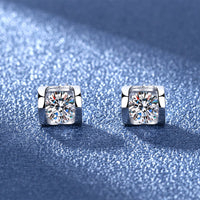 New Style Classic Four Lock Diamond Cut Moissanite Stone Earrings